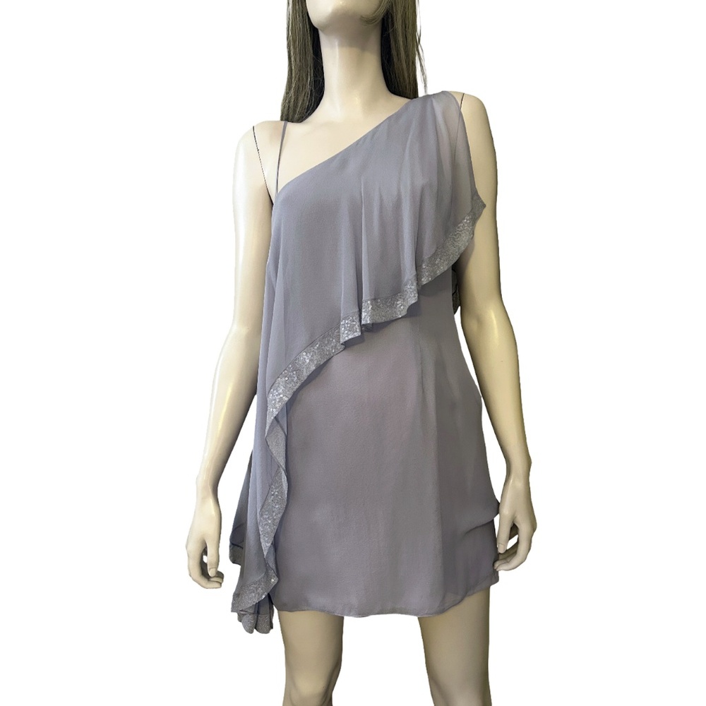 Susana Monaco Silk Draped Asymmetrical Dress Cocktail Party Special Occasion